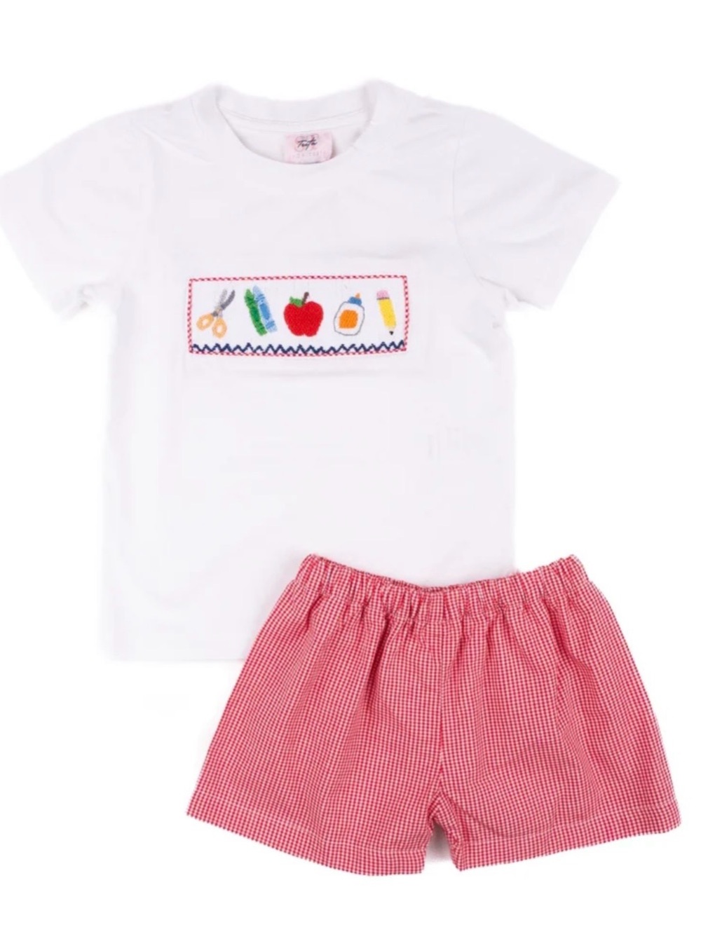 White Embroidered Kids Set - 3T